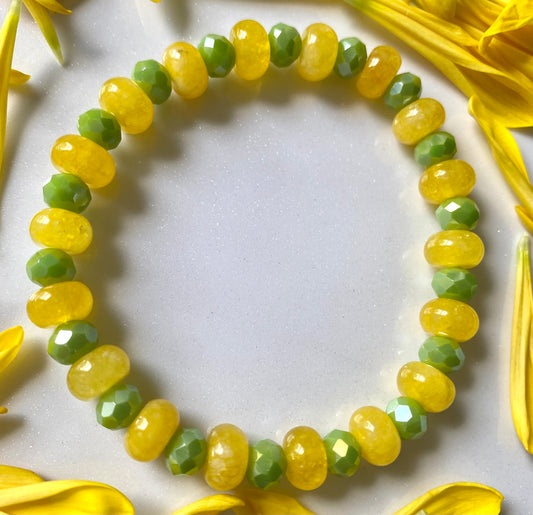 Lemon with Lime Color Beaded Bracelet