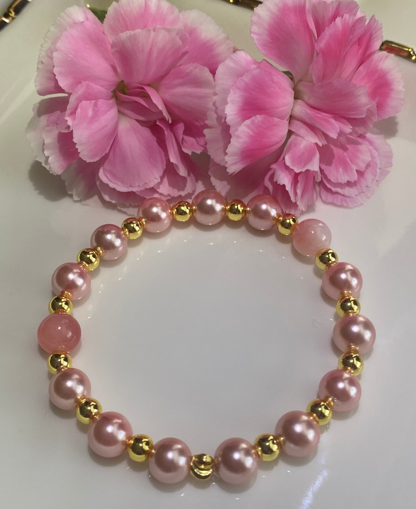 Pink Pearl Beaded Bracelet