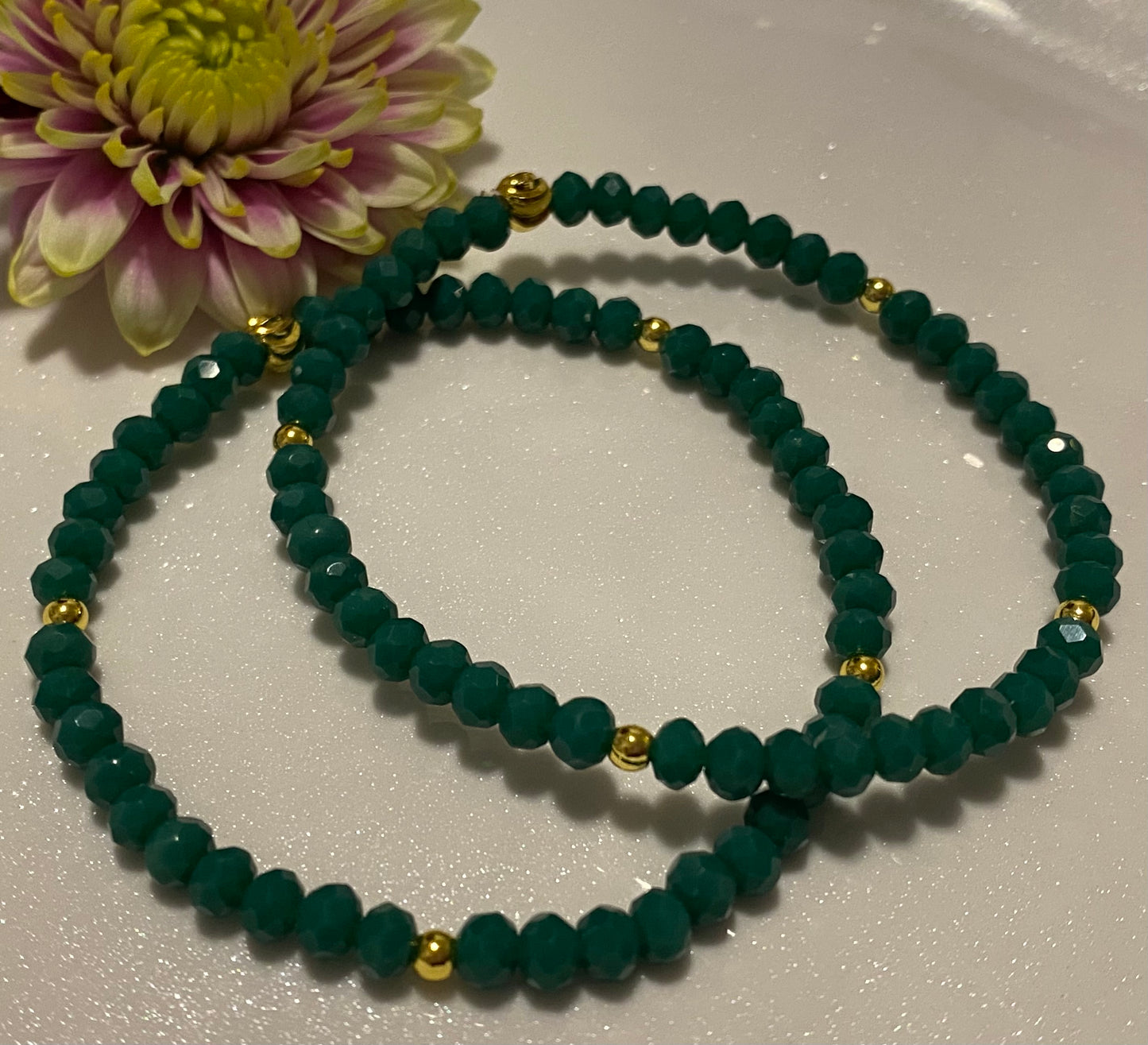 Emerald Green Beaded Bracelet