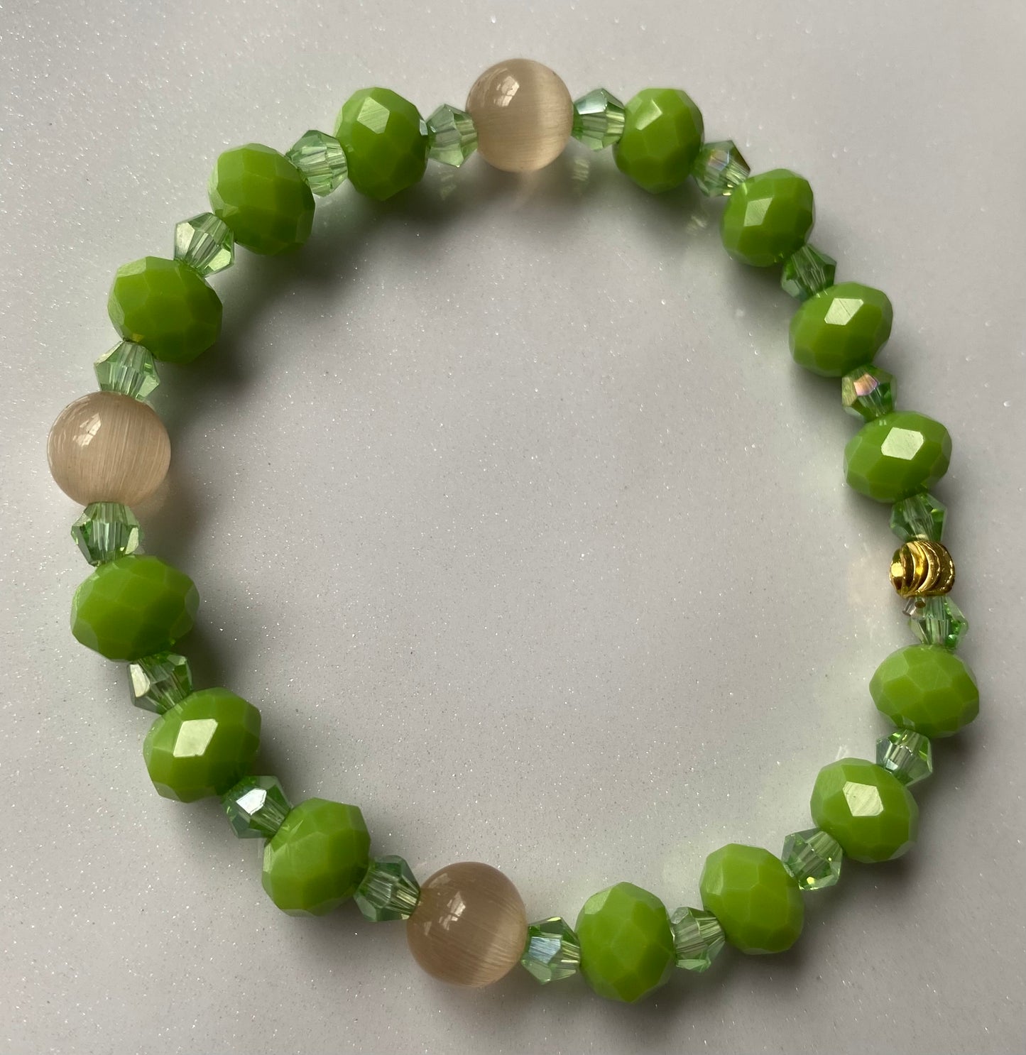 Mint Green with Cats Eye Beaded Bracelet