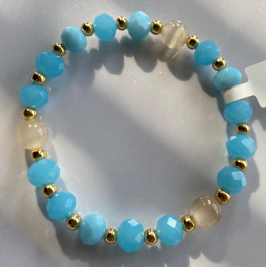 Sweet Blue Color Beaded Bracelet
