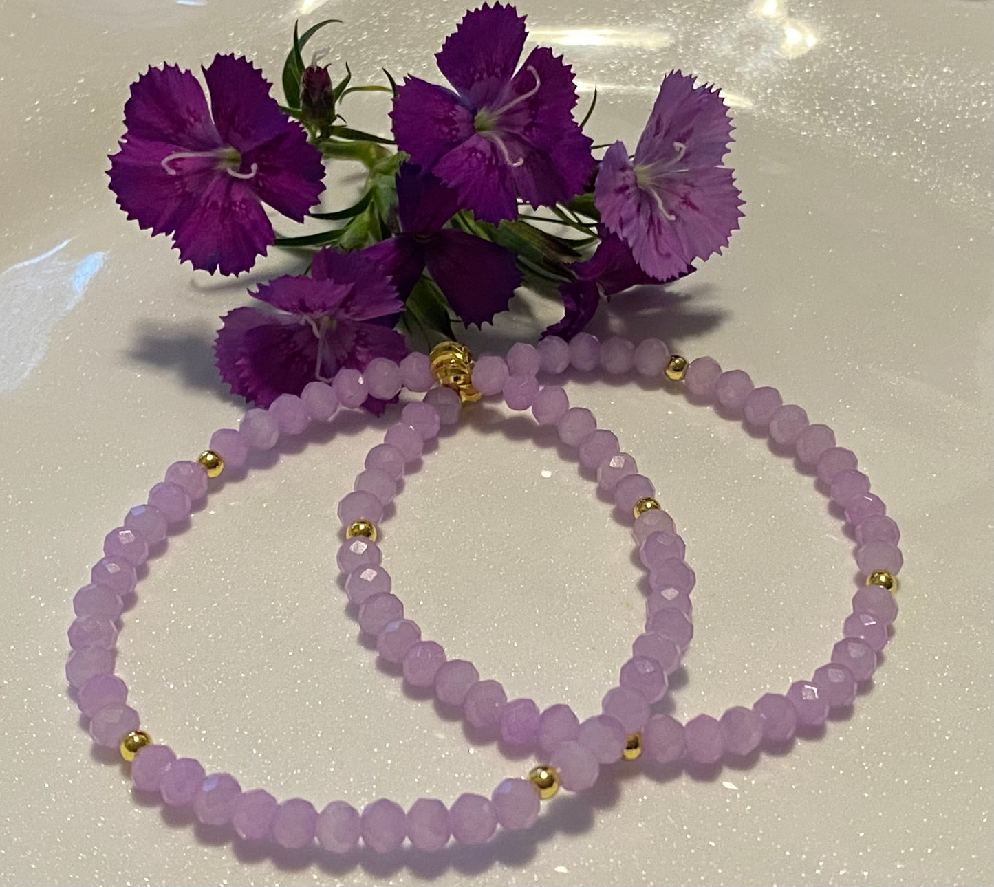 Sweet Lavender Beaded Bracelet