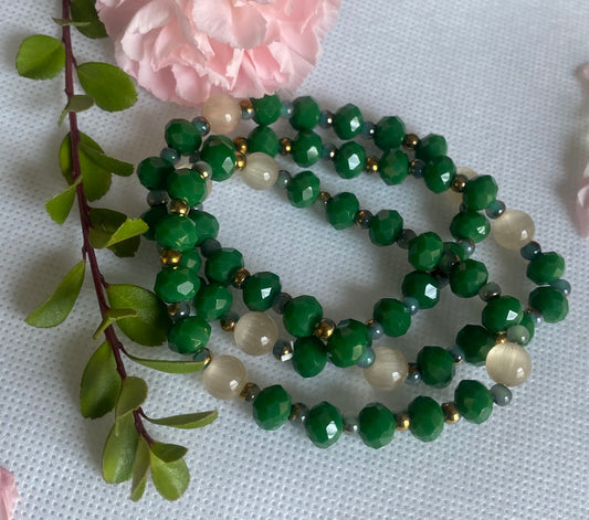 Forest Green Beaded Bracelet