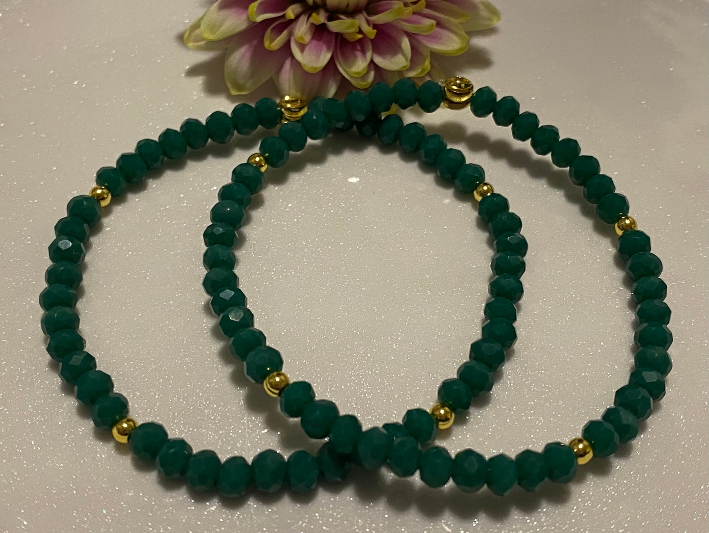 Emerald Green Beaded Bracelet