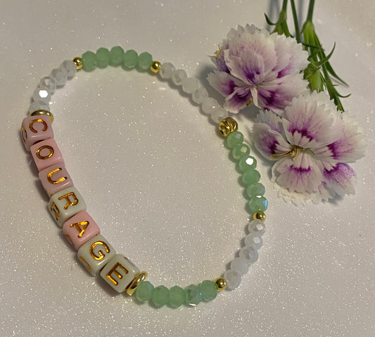 Courage word Beaded Bracelet