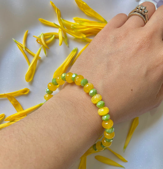 Lemon with Lime Color Beaded Bracelet