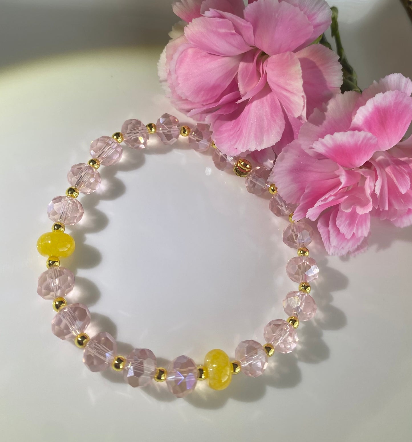 Pink Champagne Beaded Bracelet