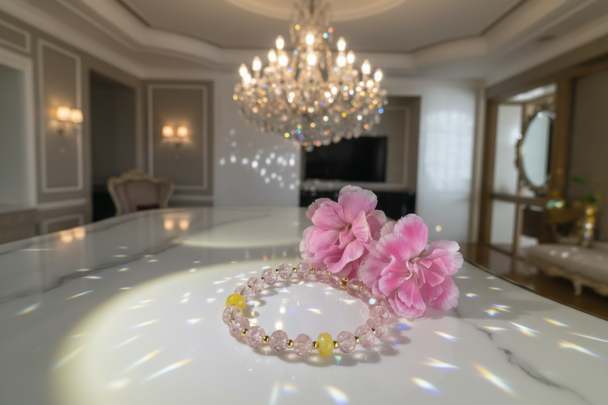 Pink Champagne Beaded Bracelet