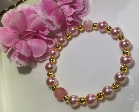 Pink Pearl Beaded Bracelet