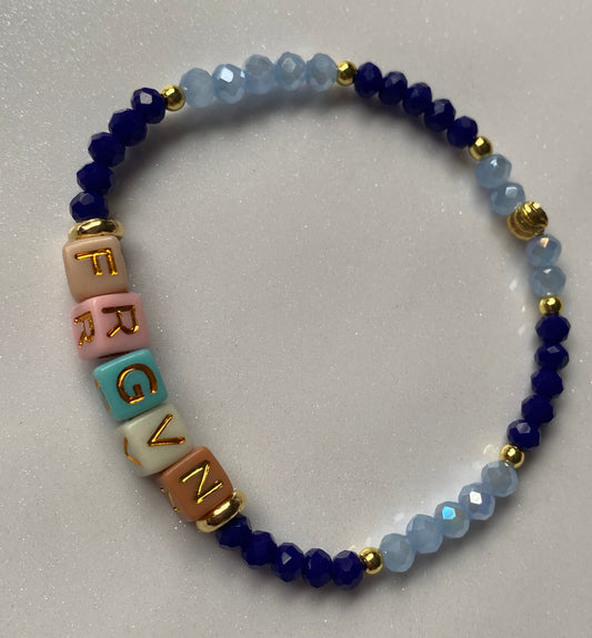“Forgiven” faith word Beaded Bracelet