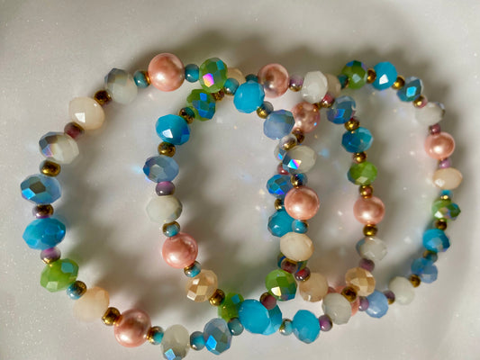 Multicolored Bracelet with Freshwater Pearl