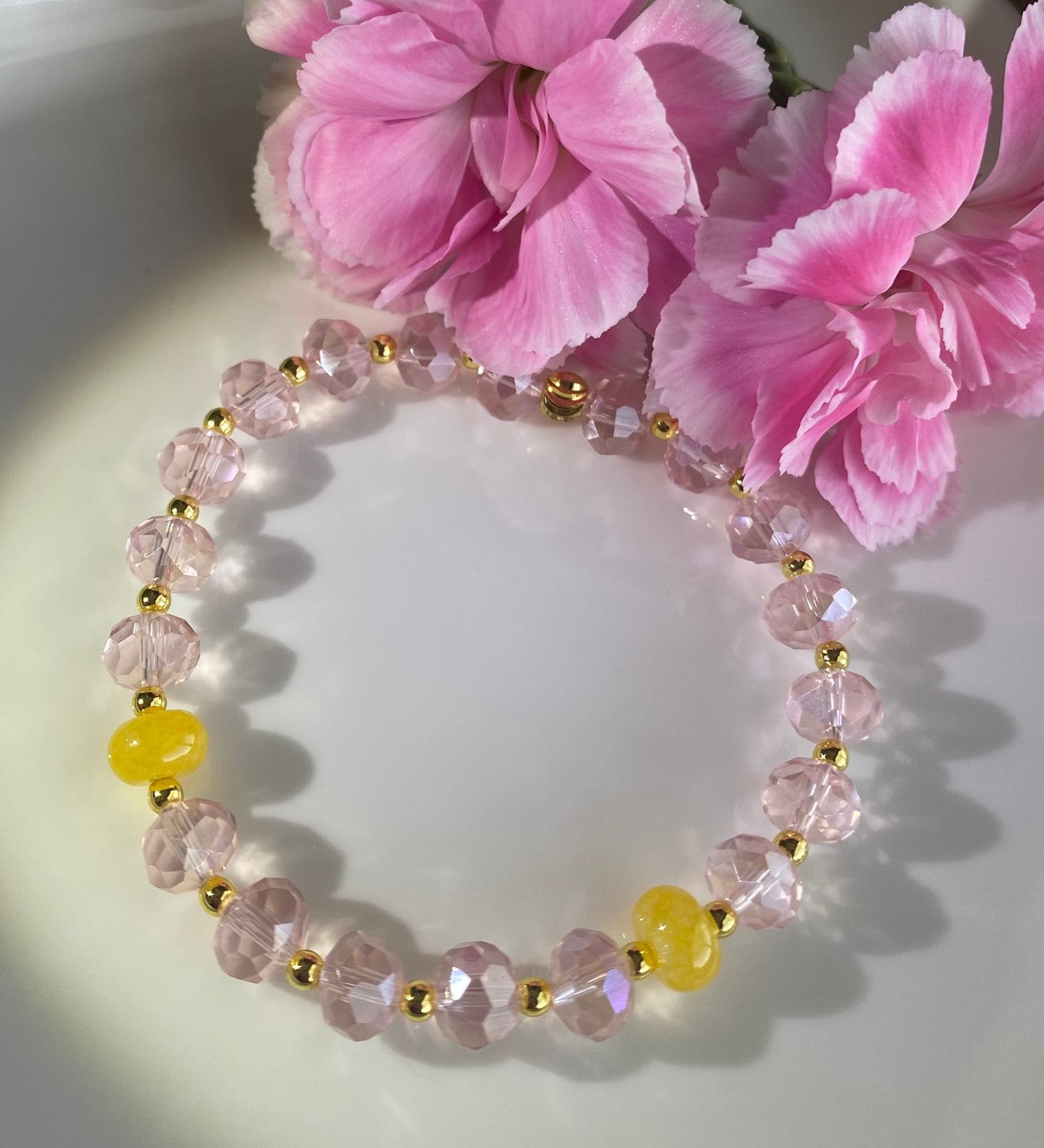 Pink Champagne Beaded Bracelet