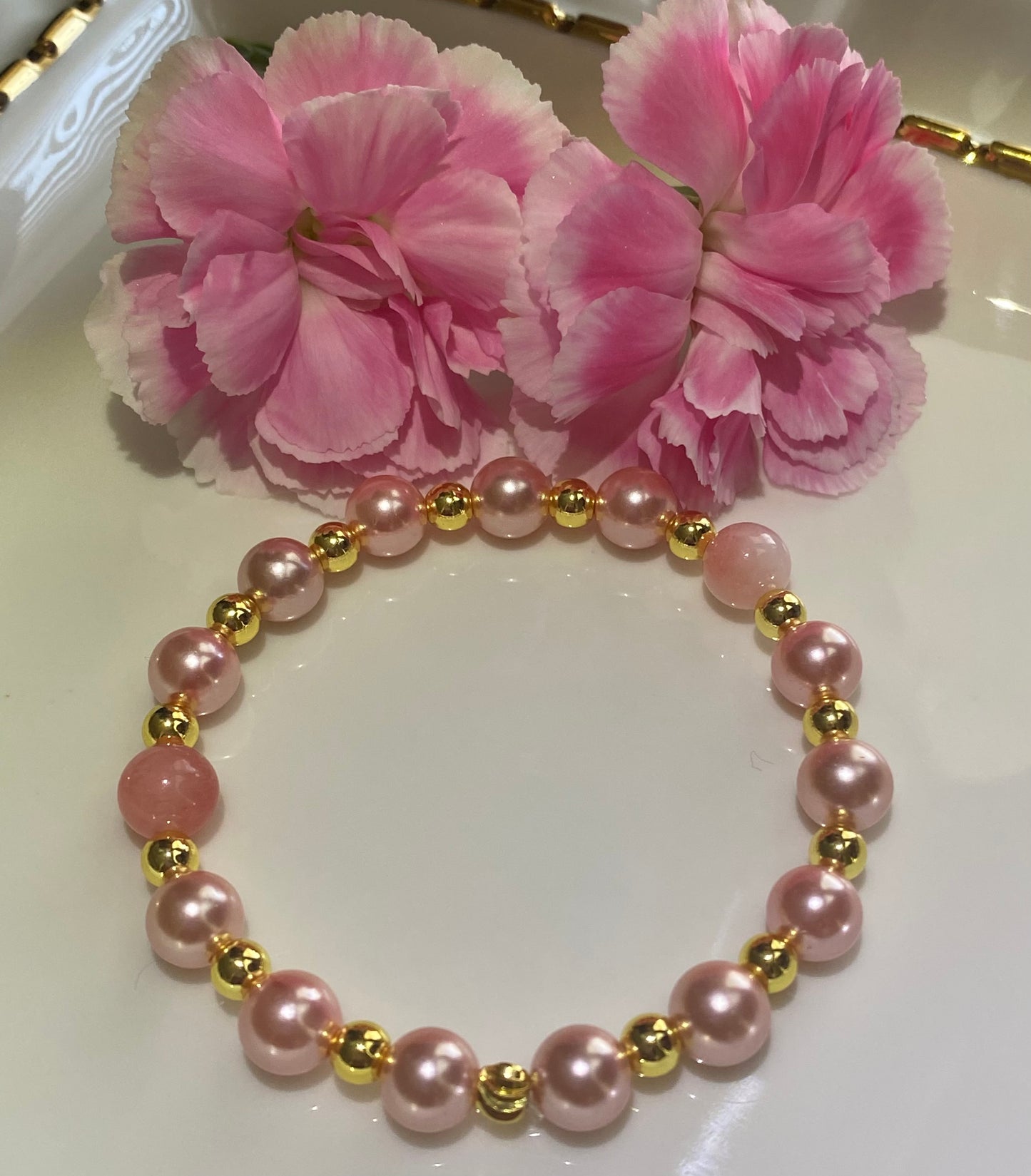 Pink Pearl Beaded Bracelet