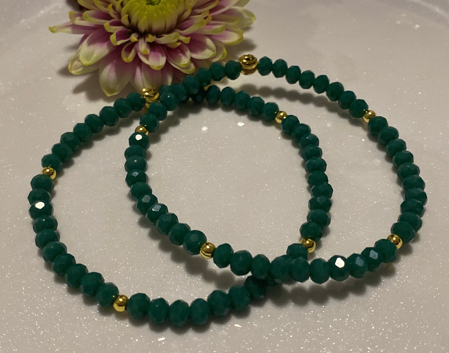 Emerald Green Beaded Bracelet
