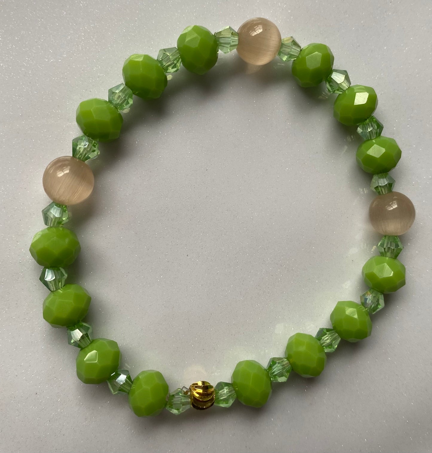 Mint Green with Cats Eye Beaded Bracelet