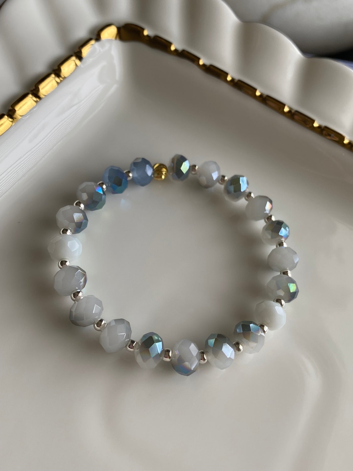 Cloudy Crystal Beads S925