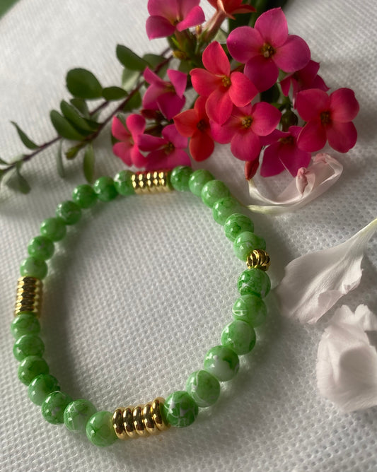 Verdant Glass Beaded Bracelet