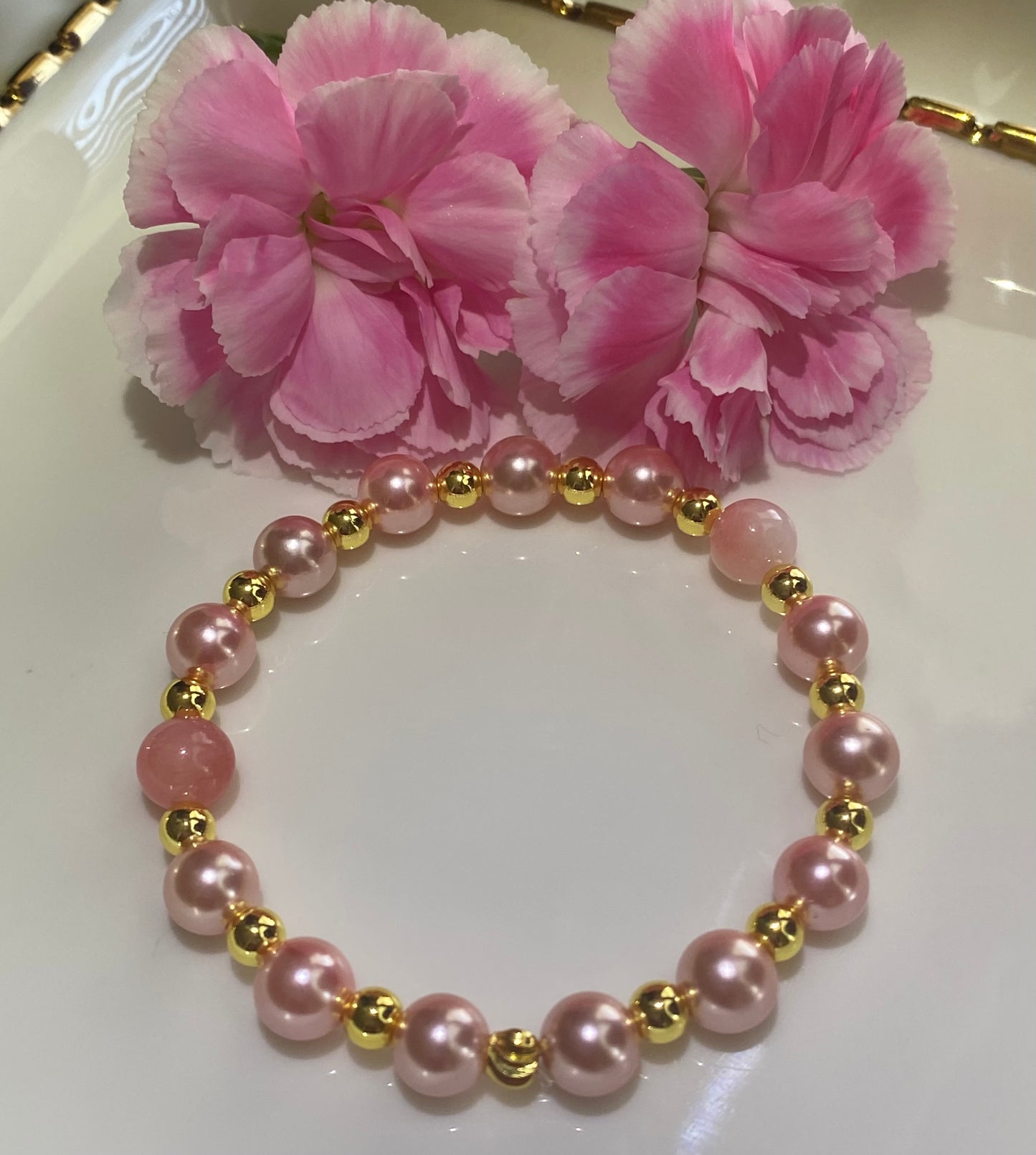 Pink Pearl Beaded Bracelet