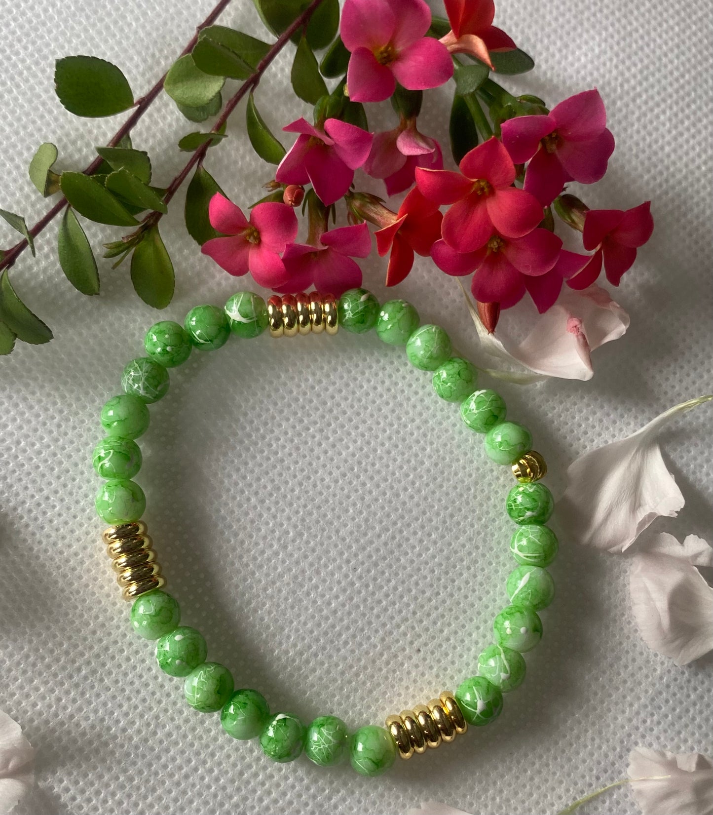 Verdant Glass Beaded Bracelet