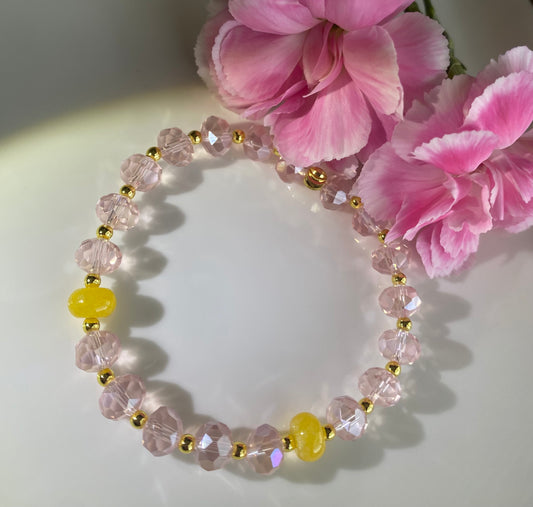 Pink Champagne Beaded Bracelet