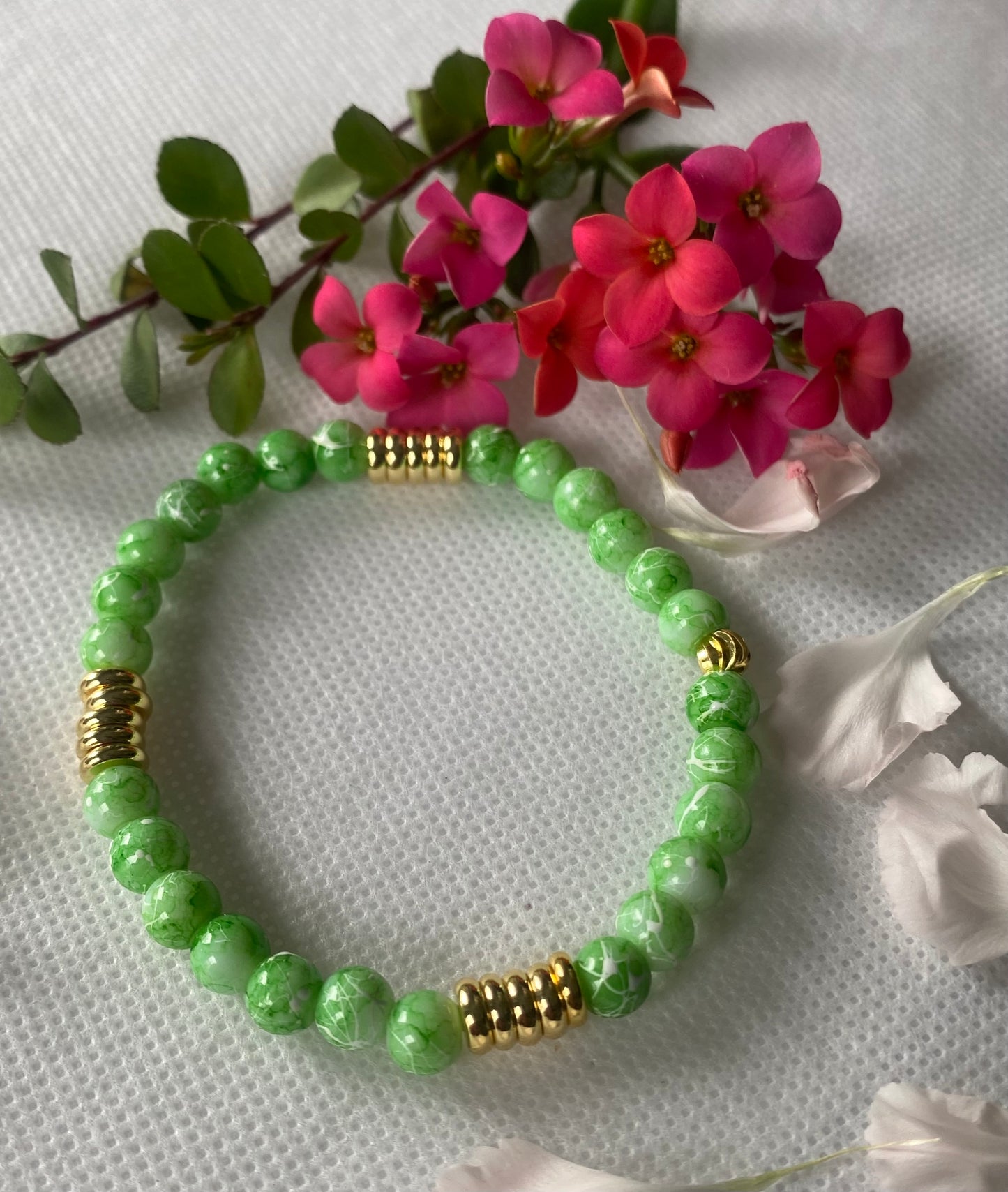 Verdant Glass Beaded Bracelet
