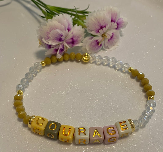 Courage word Beaded Bracelet