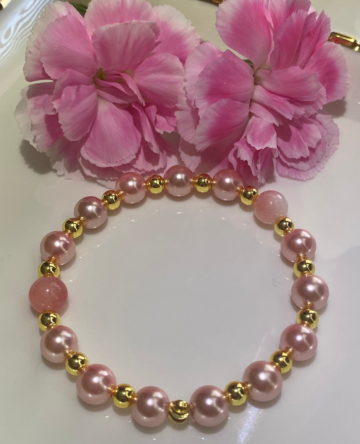 Pink Pearl Beaded Bracelet