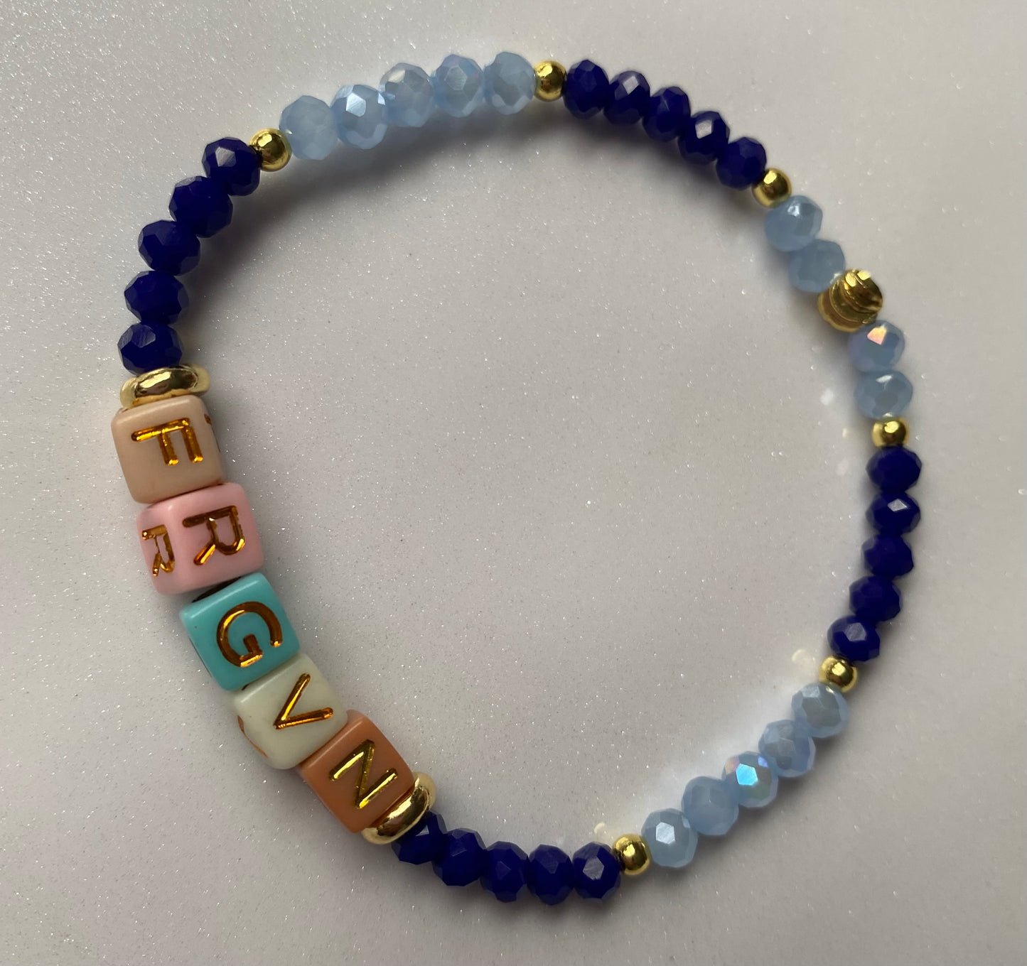 “Forgiven” faith word Beaded Bracelet