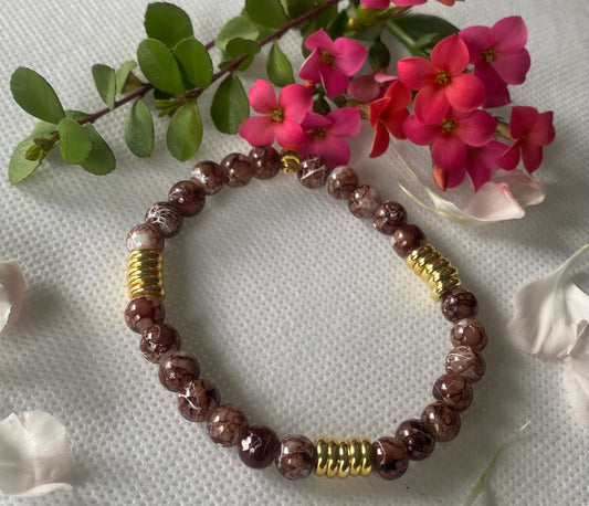 Chocolate Mocha Beaded Bracelet