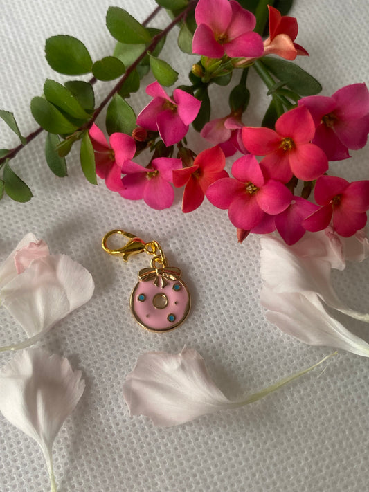 Pink Donut with sprinkles charm