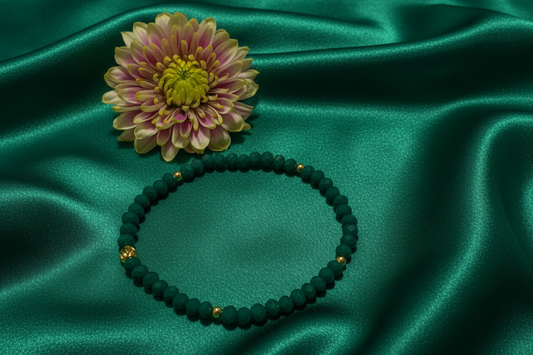 Emerald Green Beaded Bracelet