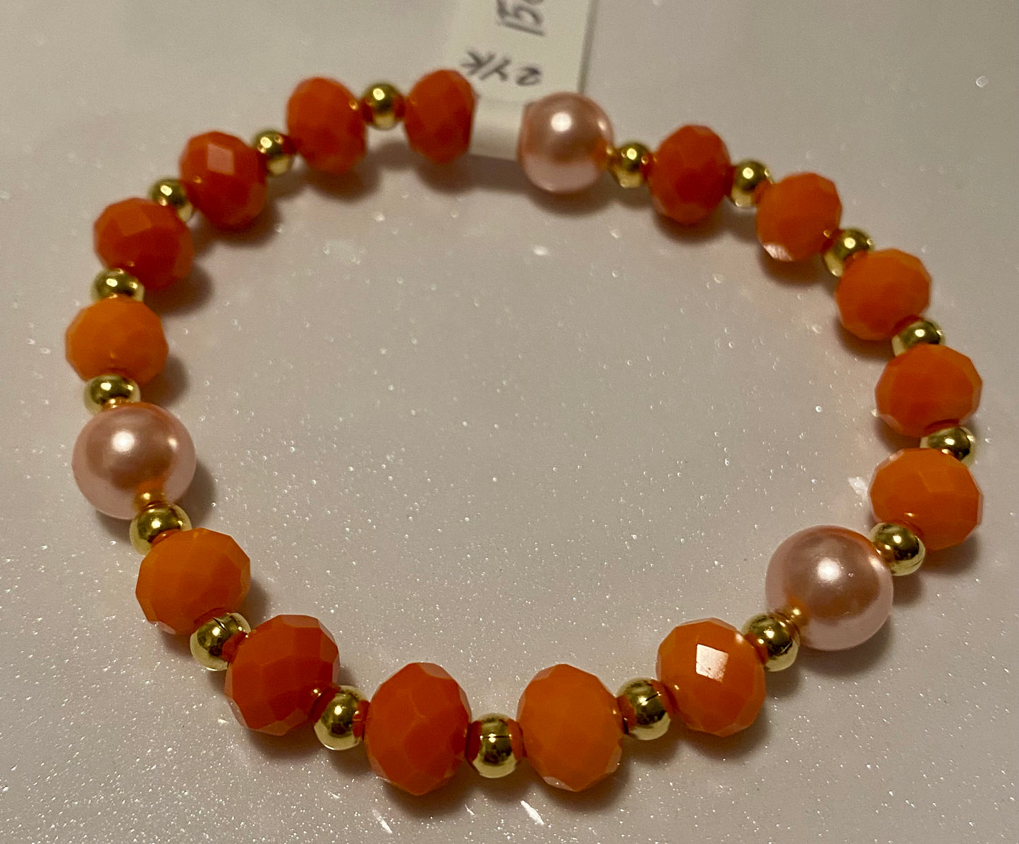 Peachy Beaded Bracelet