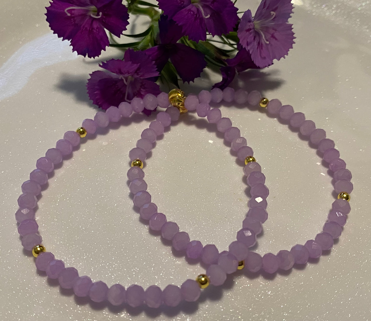 Sweet Lavender Beaded Bracelet