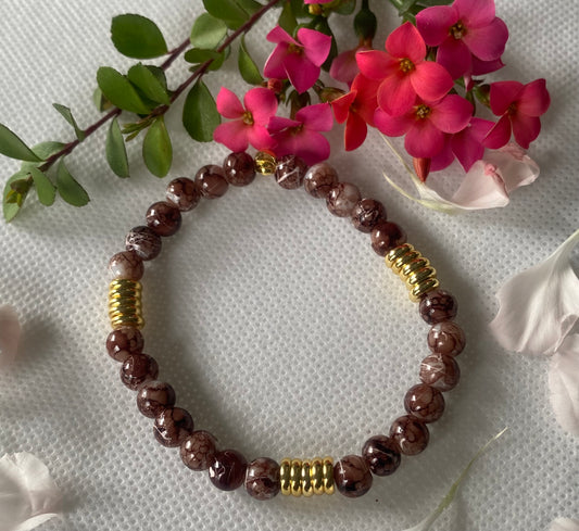 Chocolate Mocha Beaded Bracelet