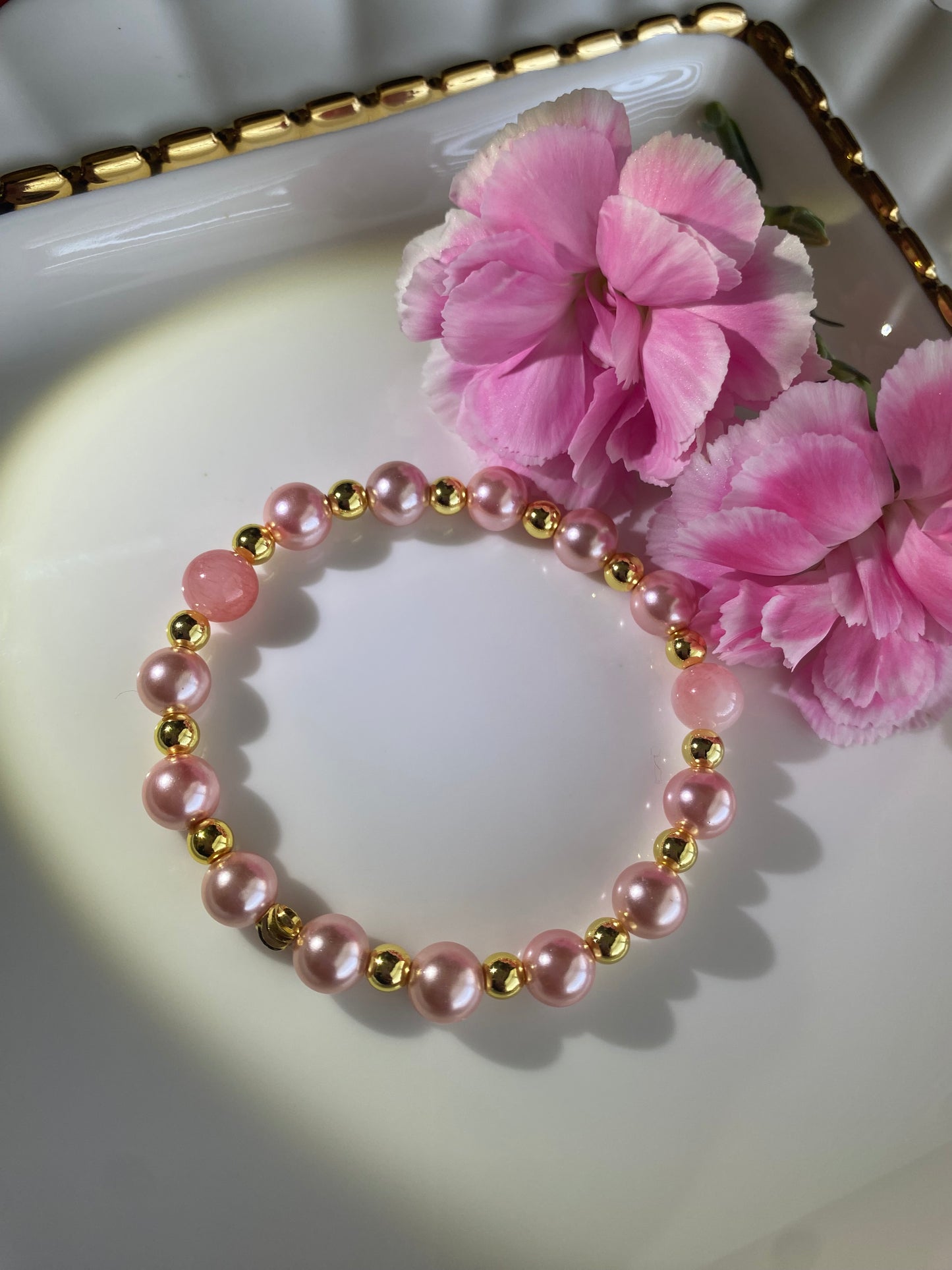 Pink Pearl Beaded Bracelet