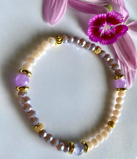 Coral Purple Beaded Bracelet