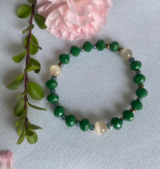 Forest Green Beaded Bracelet