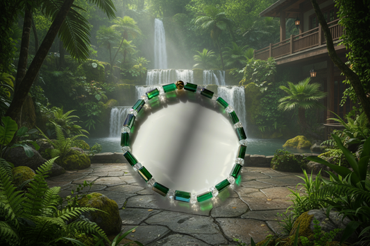 Emerald Glass Crystal Beaded Bracelet