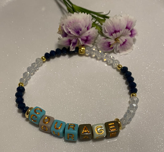 Courage word Beaded Bracelet